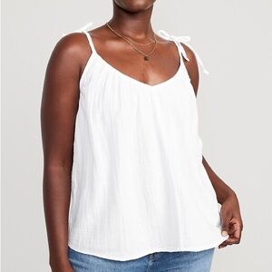 Tie Shoulder Double Weave Tank